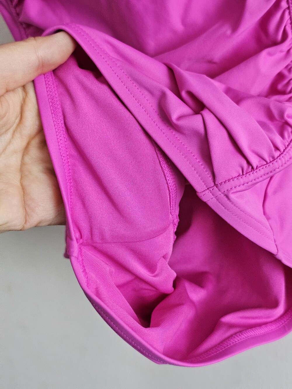 DKNY Hot Pink Ruched Twist Front One Piece Swimsuit Criss Cross Straps S - Picture 3 of 7